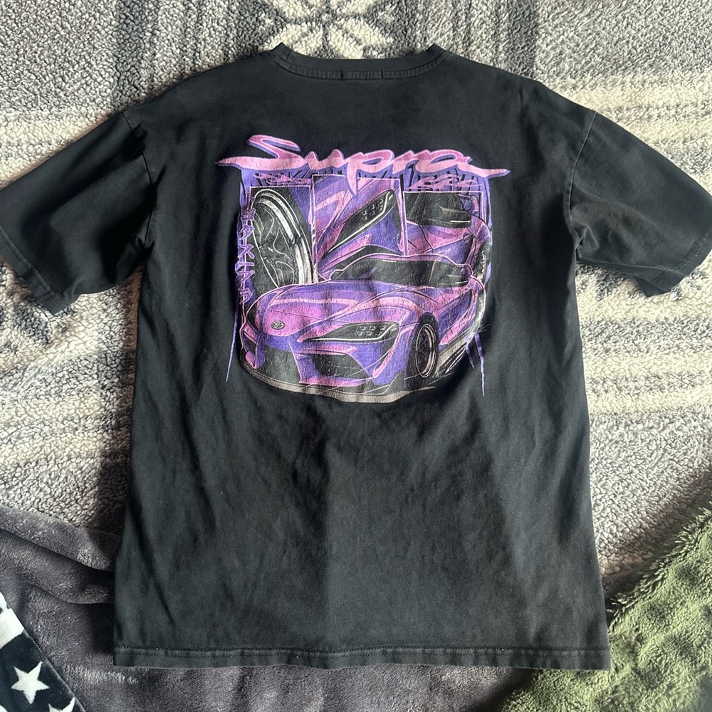 Black Tee with Purple Sports Car Graphic